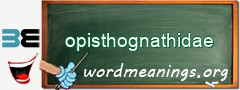 WordMeaning blackboard for opisthognathidae